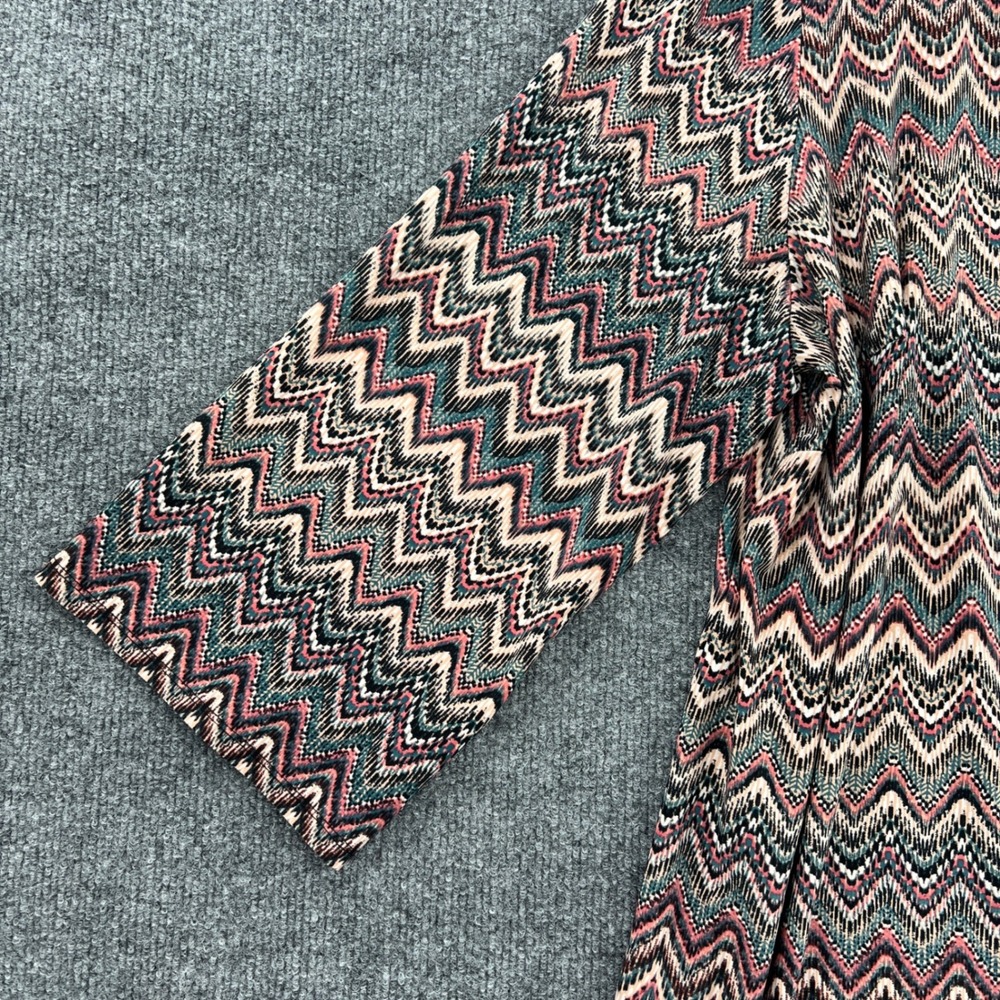 Tacera Shift Dress 2X Pink Teal Boho Chevron Zig Zag Casual Vacation Resort - Picture 8 of 8